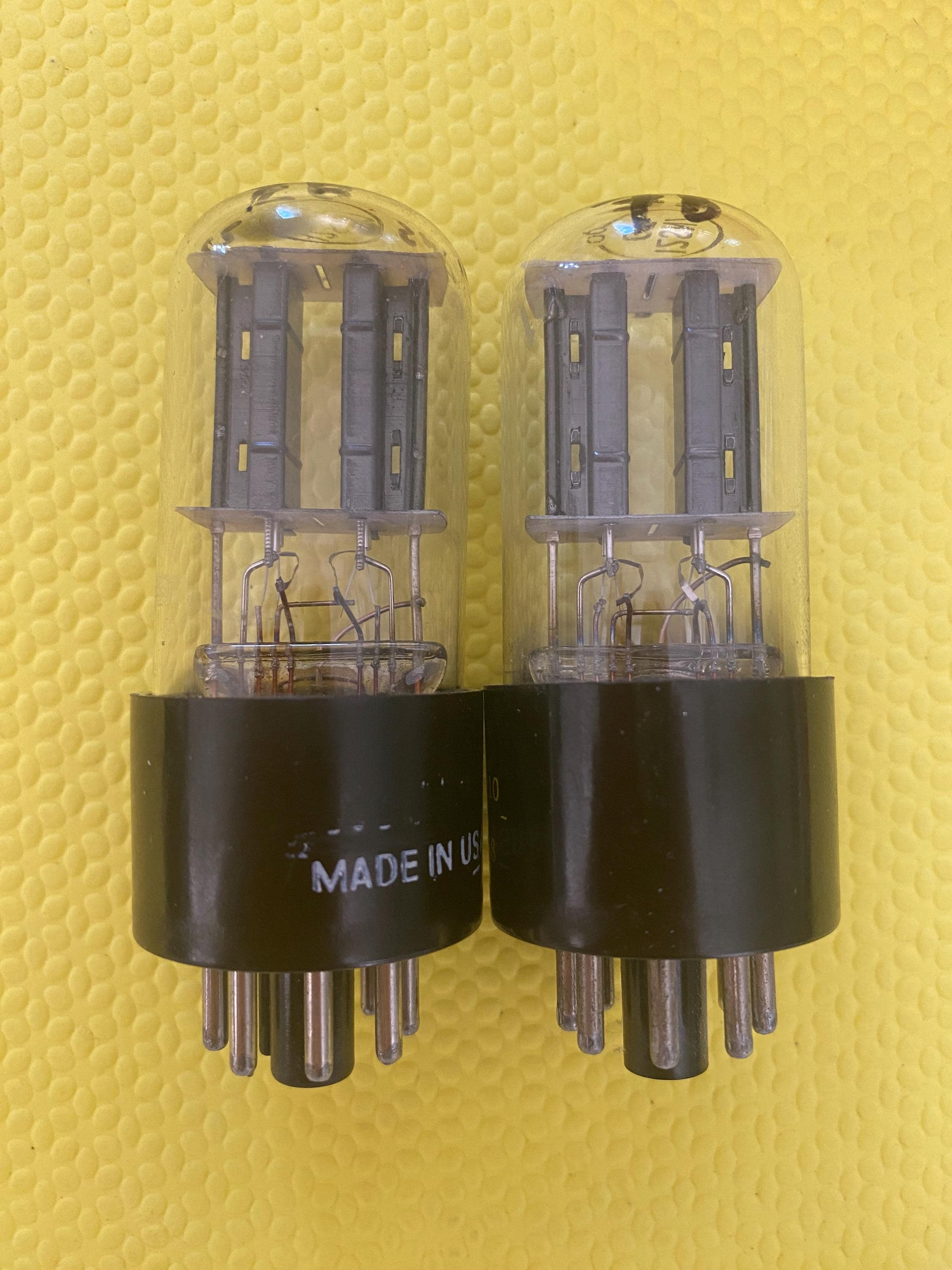 Matched Pair CBS Hytron 12SN7 12SN7GT Vacuum Tubes Valves Black T