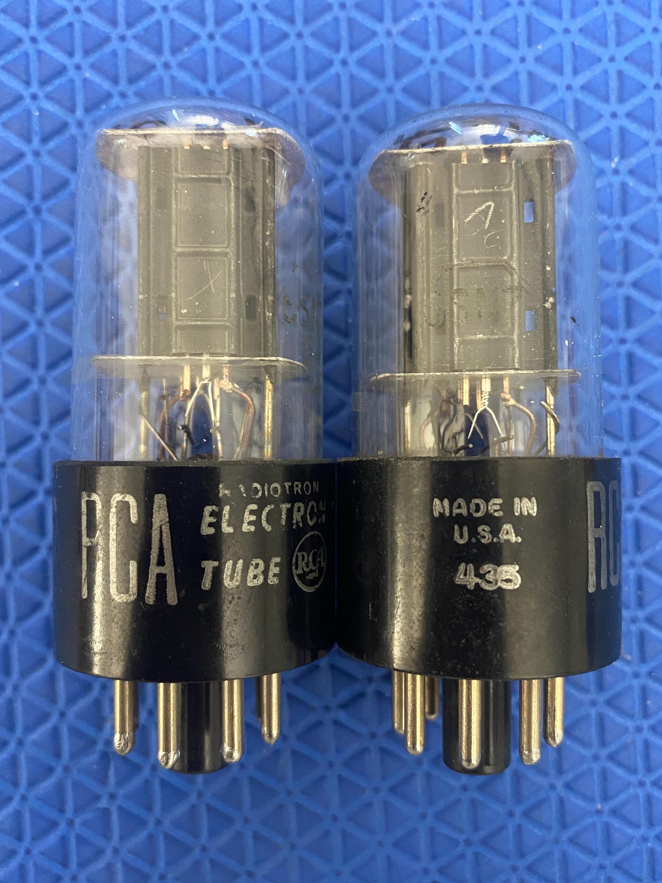 Matched Pair RCA 6SN7 6SN7GTB Vacuum Tubes Copper