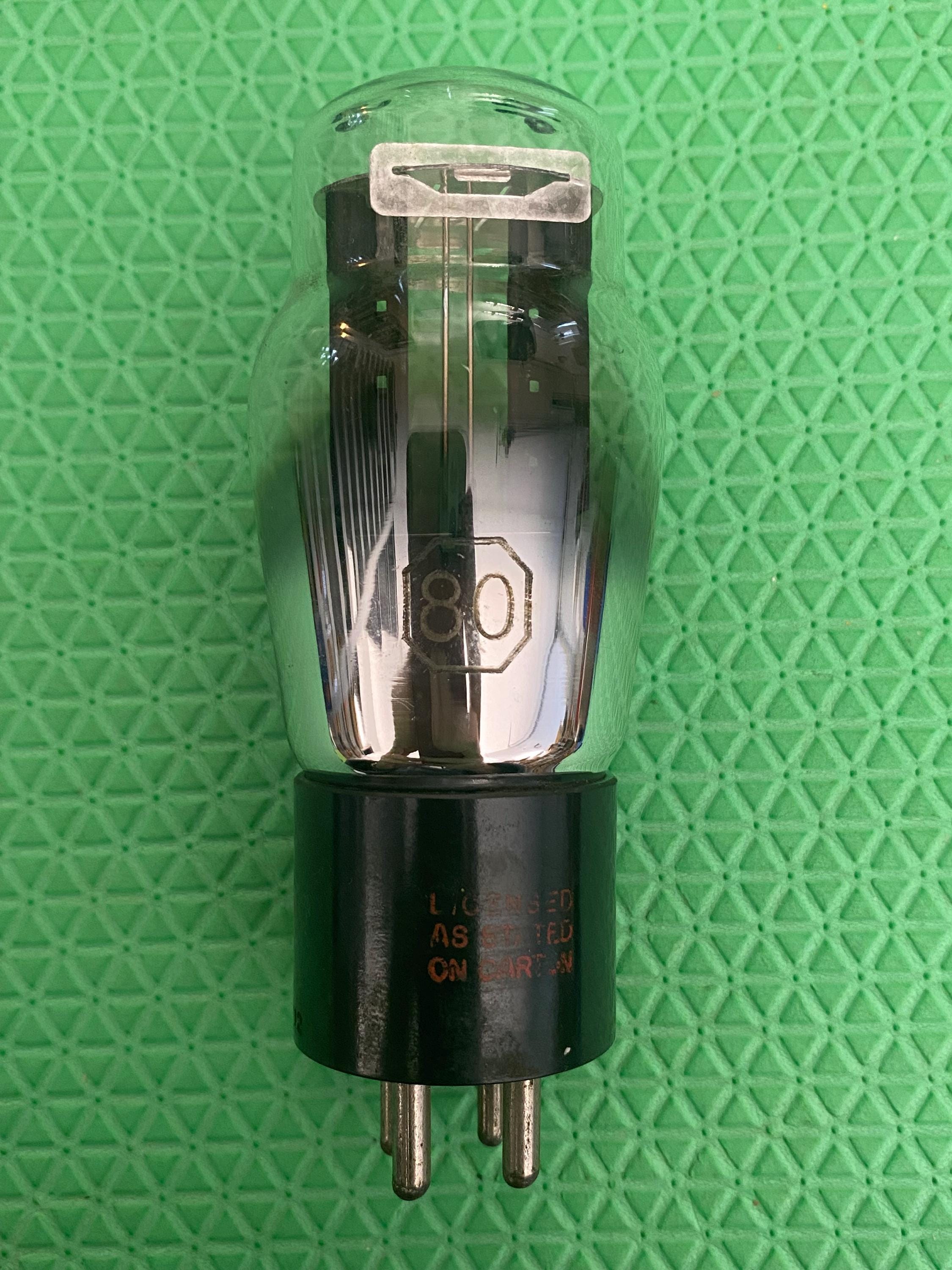 RCA Radiotron Number Type 80 Vacuum Tube Rectifier Black Plates