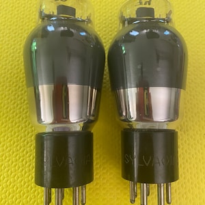 Matched Pair Sylvania Number Type 59 #59 Vacuum Tubes Valves Engraved Bases