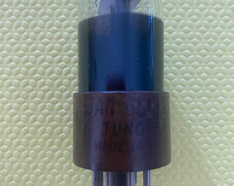 Tung-Sol 6SC7 JAN-6SC7GTY Vacuum Tube Valve Milspec Round Plate Black Bottle Micanol Base World War Two-Vintage