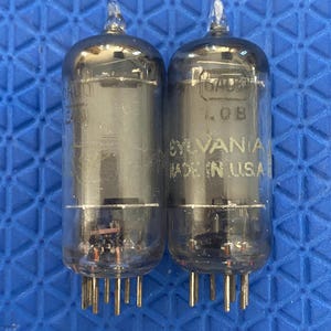 Matched Pair Sylvania 6AU6 Vacuum Tubes Valves