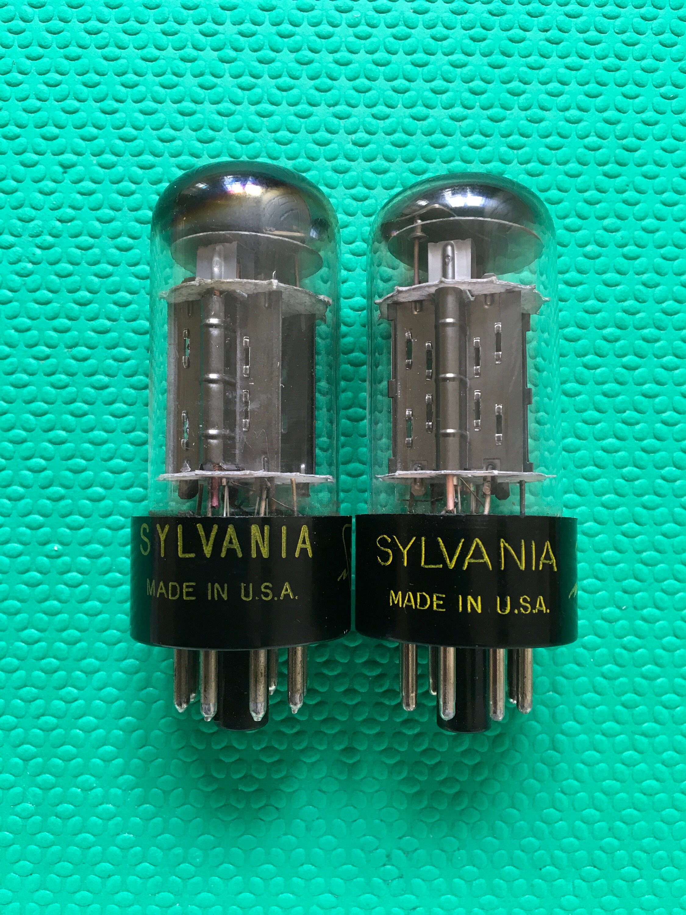 Matched Pair Sylvania 6BL7 6BL7GT 6BL7GTA Vacuum Tubes Black Plate