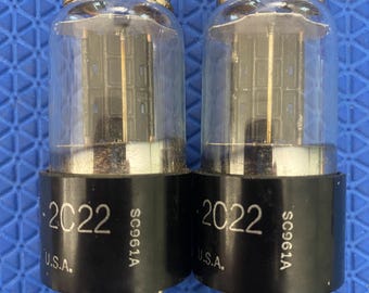 Matched Pair Ken-rad 2C22 JANCKR2C22 7193 Vacuum Tubes Valves