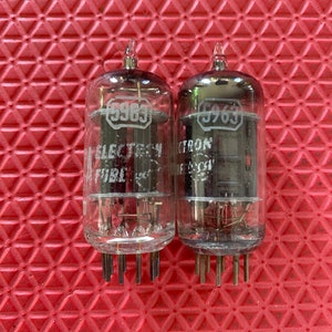 Matched Pair RCA 5963 12AU7 12AU7A Vacuum Tubes Valves Black Plate Industrial-Grade