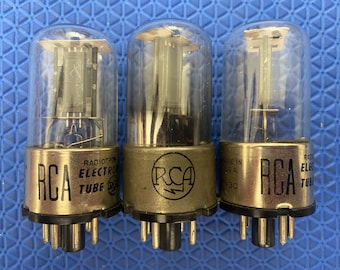 RCA 真空管セット 12本セット 3 RCA 12AU7 12AU7A ECC82 Black Plate Vacuum Tubes Lot Of Three
