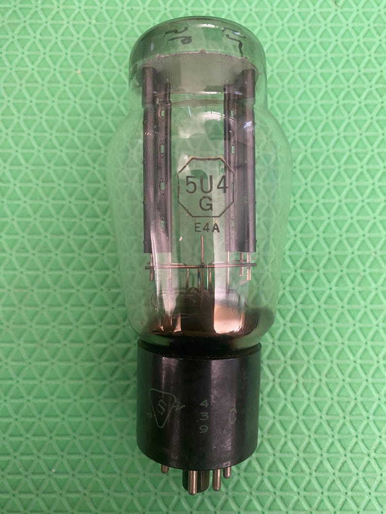 Sylvania 5U4 5U4G Vacuum Tube Rectifier Black Plate Shoulder ST Variety ...