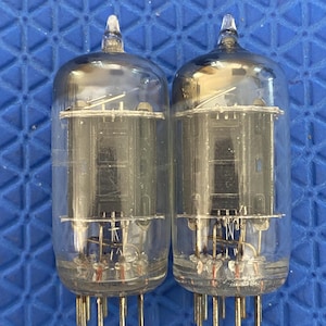 Matched Pair RCA 12AU7 12AU7A ECC82 Black Plate Vacuum Tubes Valves