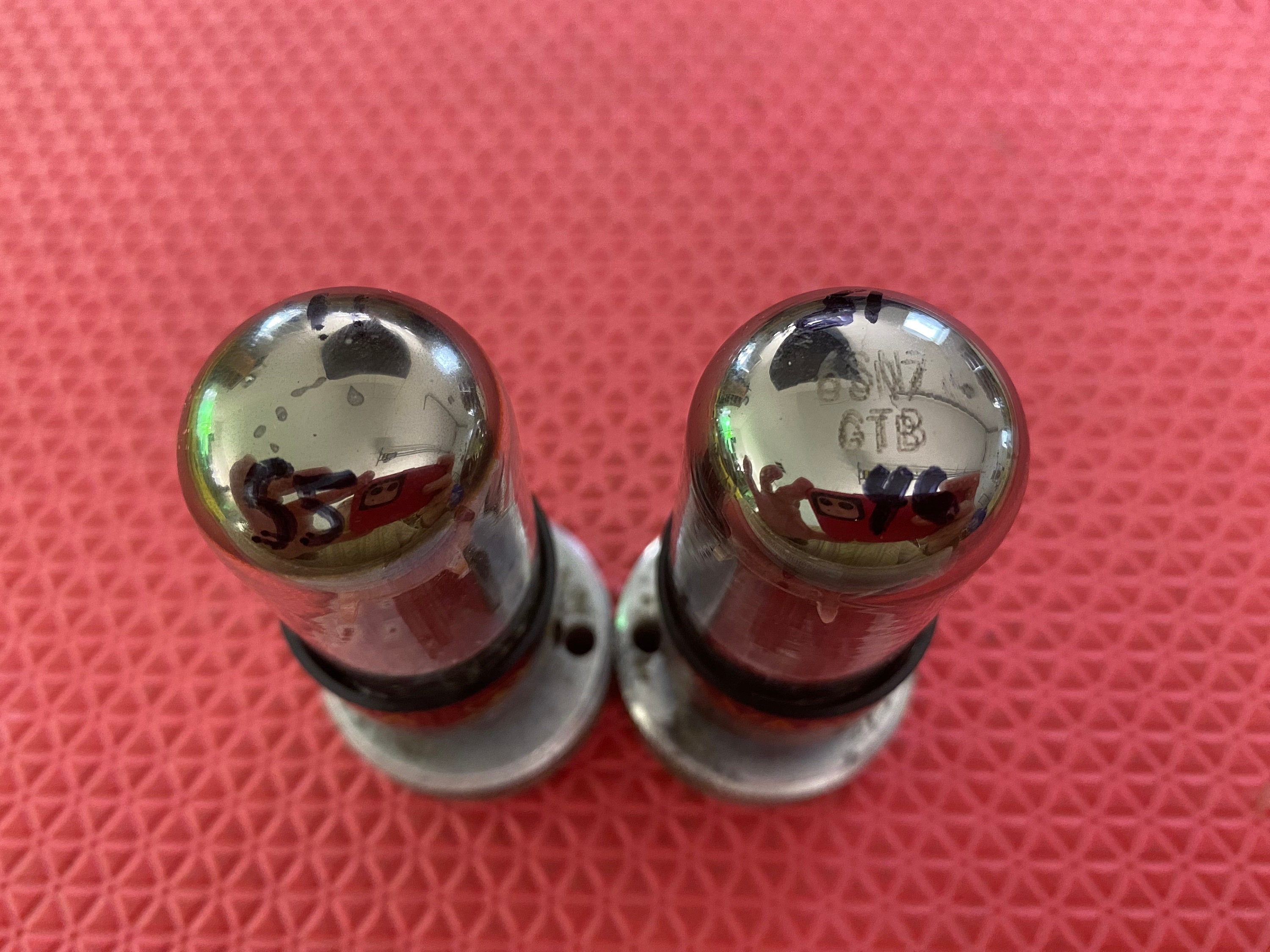 Paire De Tubes 6SN7GTA Sylvania - Version 3 Trous T Chrome - NOS ?