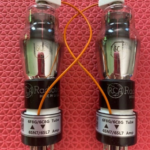 Par combinado RCA 6C8 6C8G Válvulas de vácuo 6SL7 Substituto NOS NIB Plug And Play com adaptadores