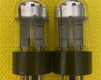 Matched Pair Sylvania 6SN7 6SN7GTB Vacuum Tubes Valves Black Wing
