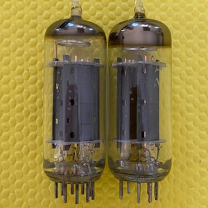 Matched Pair General Electric GE 12BH7 12BH7A Vacuum Tubes Valves 12AU7 Substitute For Tube Rolling Copper Support Rods