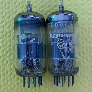 Matched Pair Amperex Bugle Boy 6DJ8 ECC88 Vacuum Tubes Valves NOS-Testing