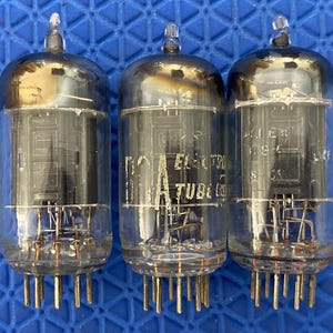 3 RCA 12AU7 12AU7A ECC82 Black Plate Vacuum Tubes Valves Lot Of Three