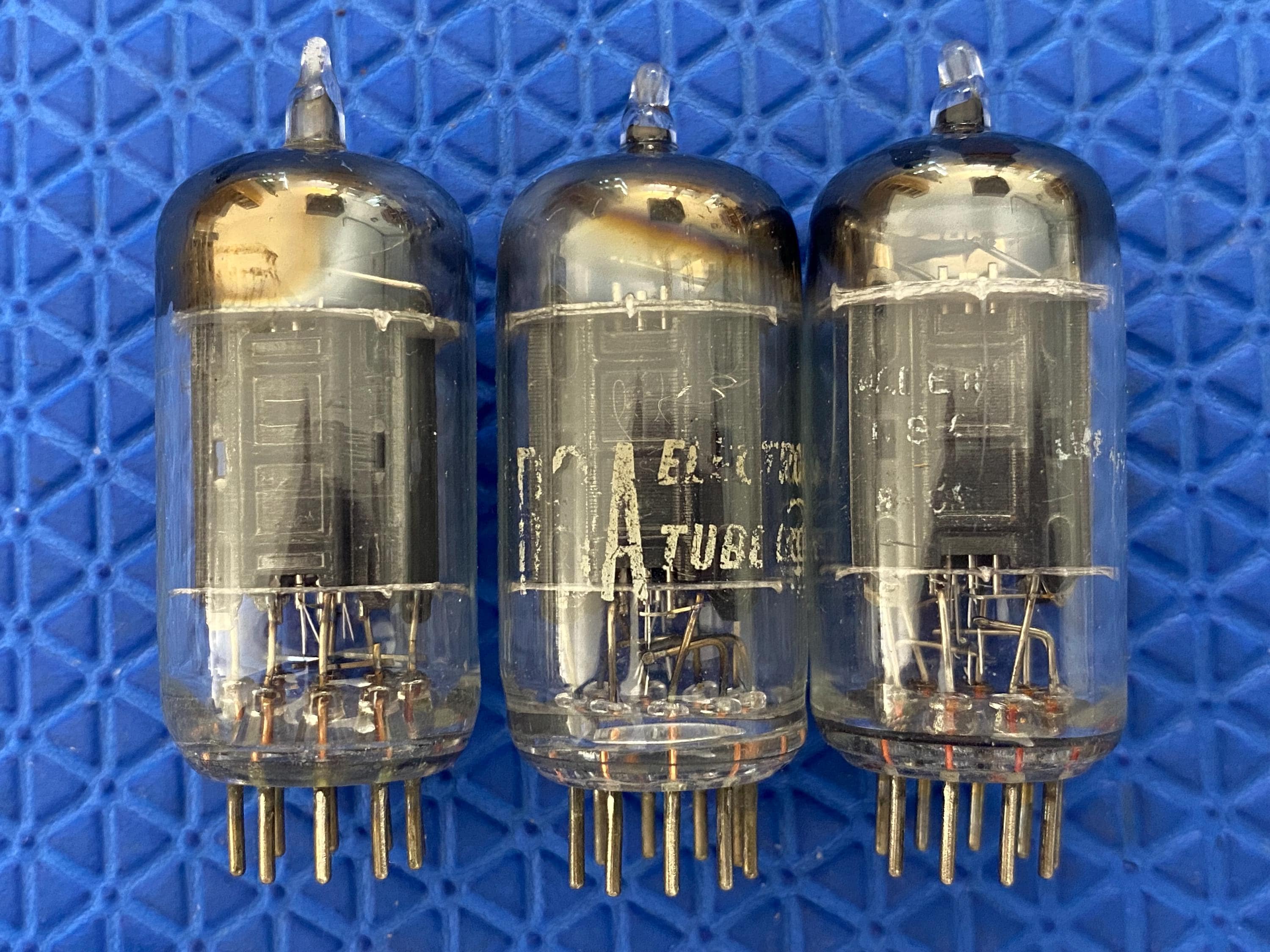 RCA 12AU7 真空管 動作品 3 RCA 12AU7 12AU7A ECC82 Black Plate Vacuum Tubes Lot Of Three