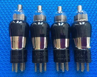 4 Ken-Rad 6D6 Vacuum Tubes Valves Black Glass Lot of Four NOS-Testing