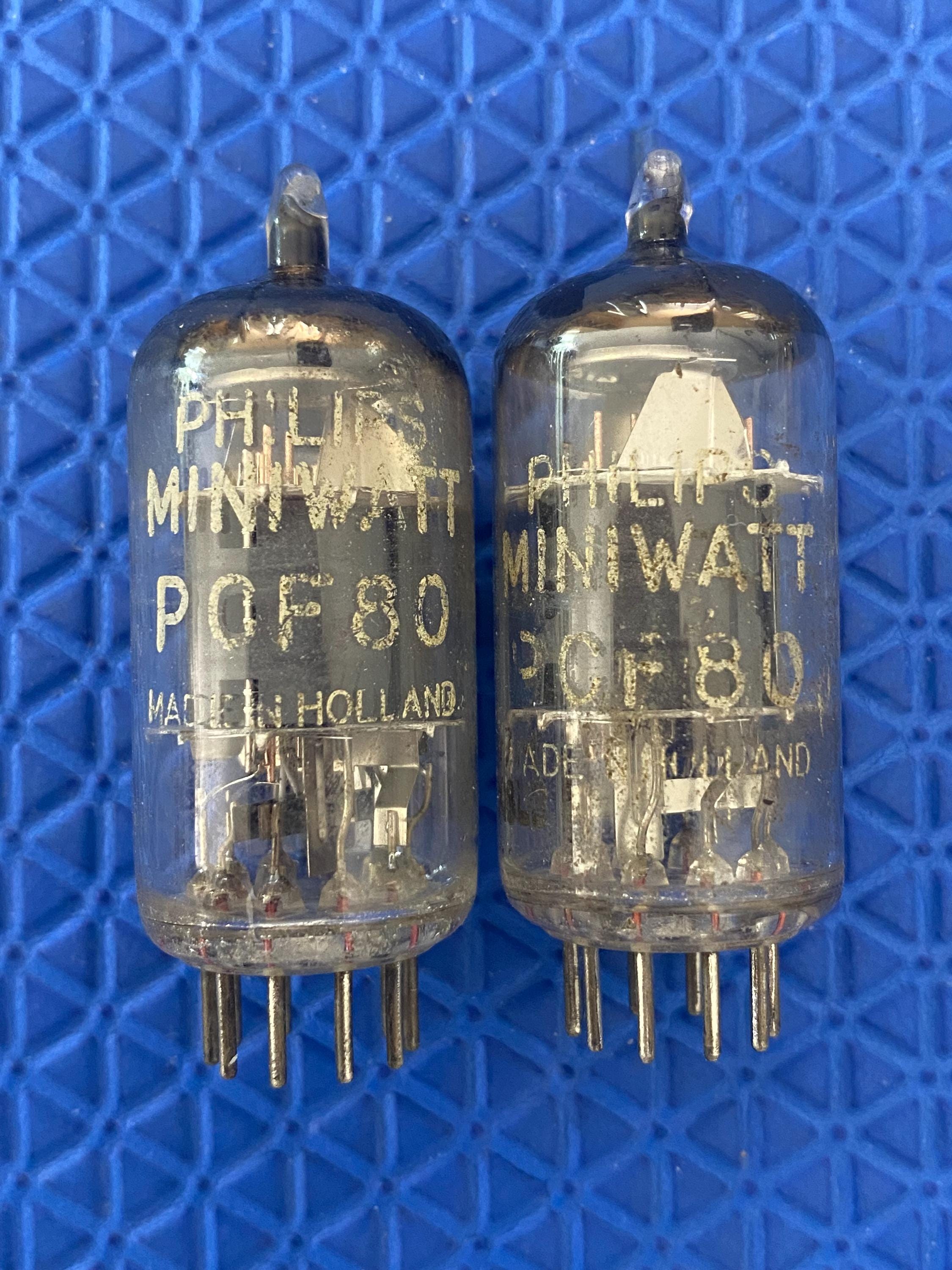 マッチドペア フィリップス ミニワット PCF80 9U8 真空管バルブ - Etsy