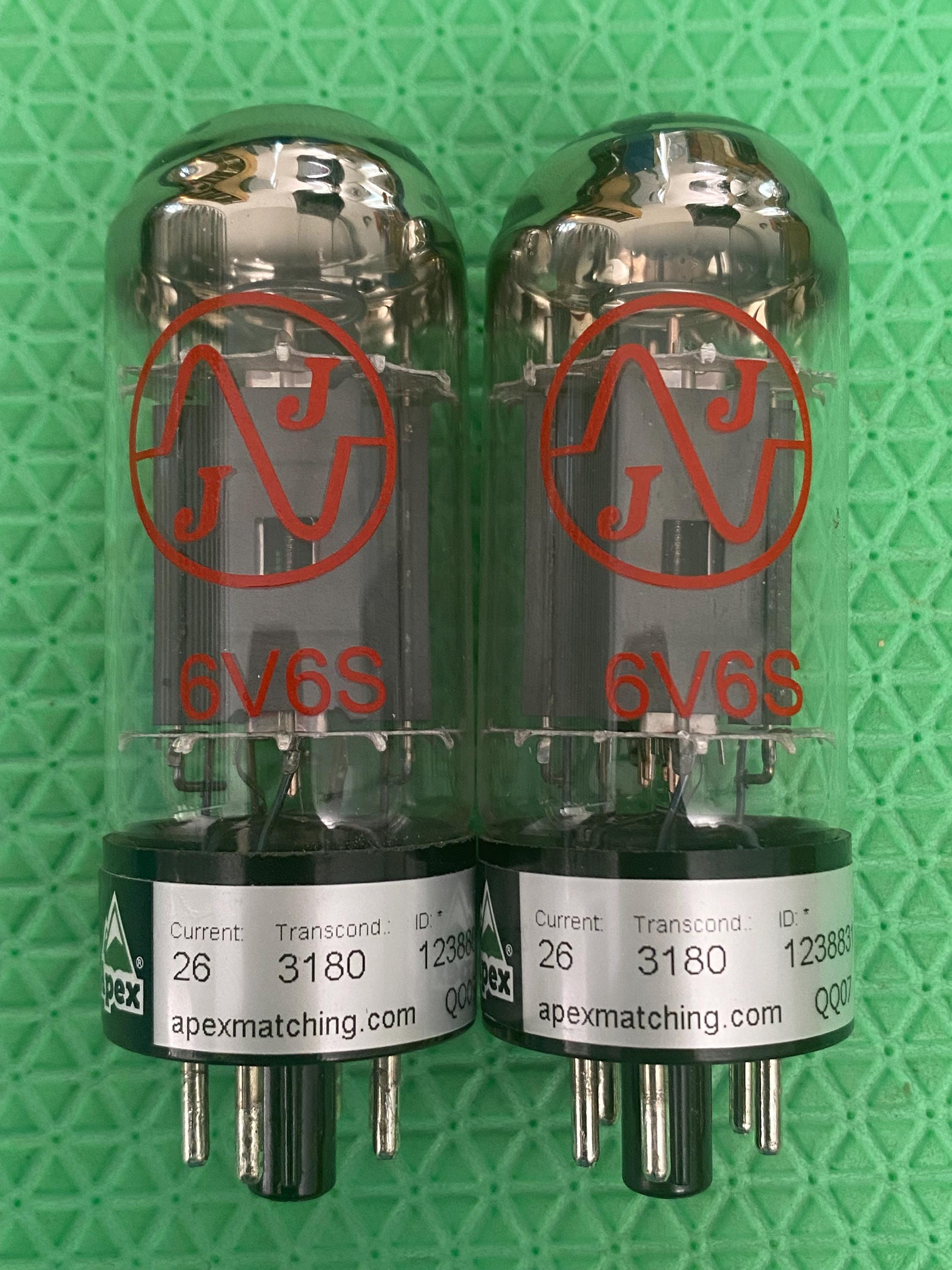 Matched Pair JJ 6V6 6V6S Vacuum Tubes Apex-matched Nos-testing