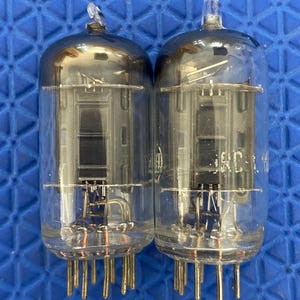 Matched Pair RCA 12AU7 ECC82 Black Plate Vacuum Tubes Valves