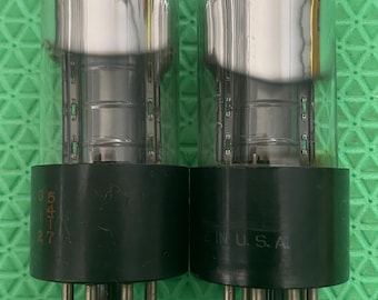 Matched Pair Sylvania 1960s Fat Boy EL34 6CA7 Tubes Vacuum Tubes