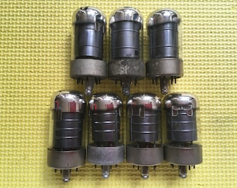 Lot de 7 valves pour tubes à vide Sylvania 7A7 assorties