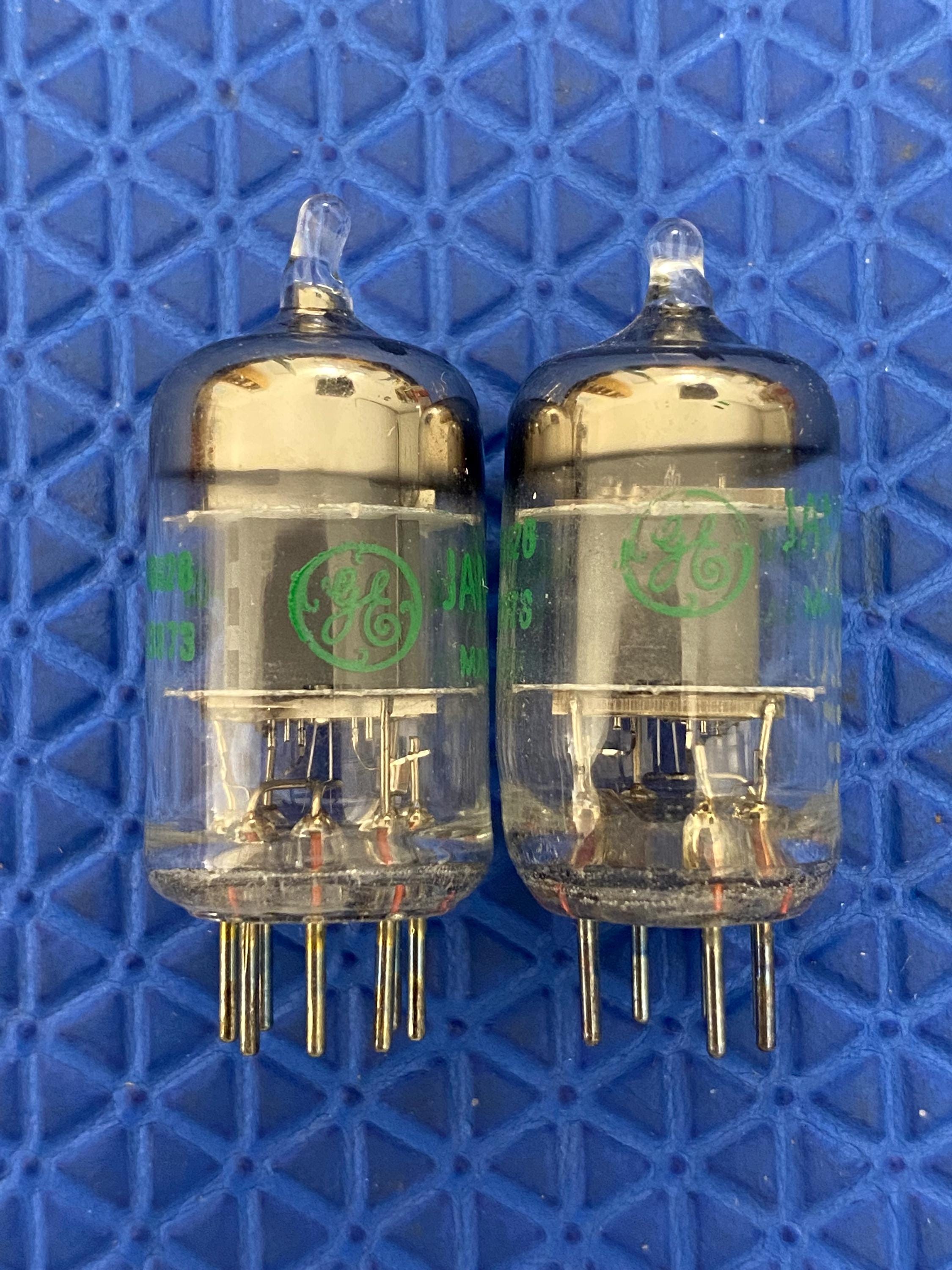 Matched Pair General Electric 5654 JAN-5654W 6AK5 6J1 6J2 Milspec