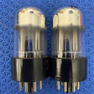 SYLVANIA 6sn7 plaques en T noires 3 trous chrome DOME PAIRE