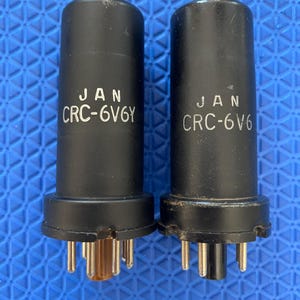 Matched Pair RCA 6V6 JANCRC6V6 Vacuum Tubes Valves Milspec Metal Bottle NOS-Testing