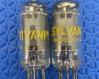 Matched Pair Sylvania 6AU6 6AU6A Vacuum Tubes