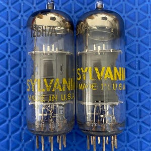 Matched Pair Sylvania Oval Plate 12BH7 12BH7A Vacuum Tubes Valves 