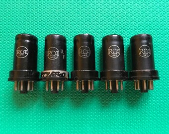 5 RCA 6SK7 Vacuum Tubes Valves Large Meatball Logos Lot Of Five