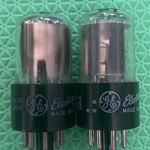 Matched Pair Sylvania 6C4 Vacuum Tubes Black Plates Copper Support