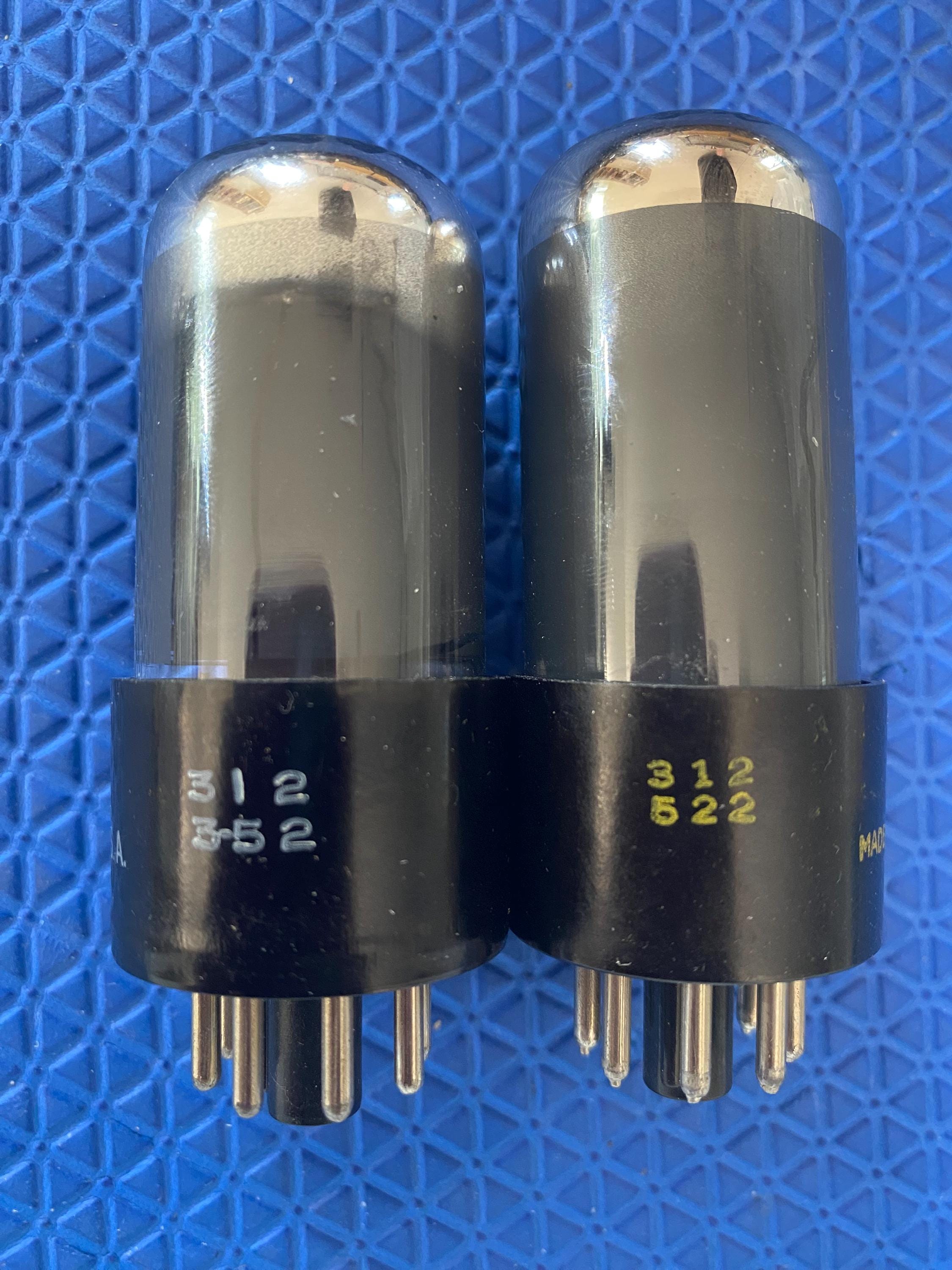 Matched Pair Sylvania 6V6 6V6GT Gray and Silver Bottle Silver Top