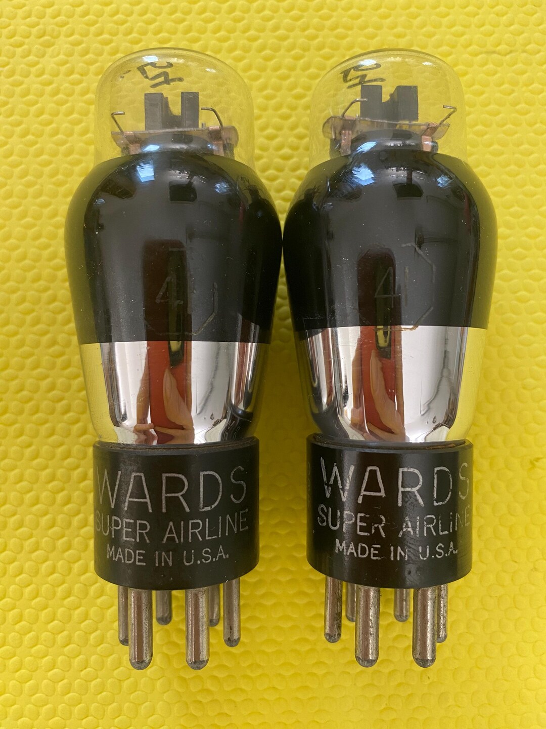 Matched Pair Wards Super Airline Number / Type 41 #41 Vacuum Tubes
