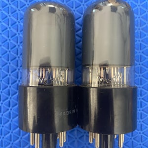 Matched Pair Hytron 6V6 6V6GT Vacuum Tubes Valves Gray Side And Top Glass