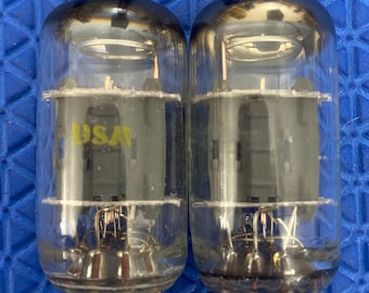 Matched Pair Philips ECG 6189 6189W JAN-6189W 12AU7 Vacuum Tubes
