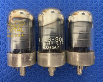 3 RCA 12AU7 12AU7A ECC82 Black Plate Vacuum Tubes Lot Of Three