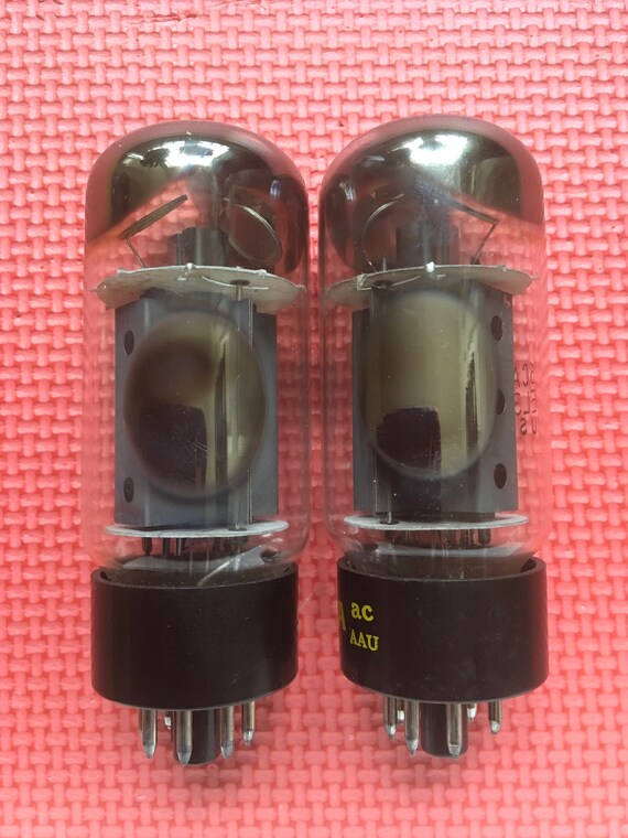 Matched Pair Sylvania 1960s Fat Boy EL34 6CA7 Tubes Vacuum Tubes