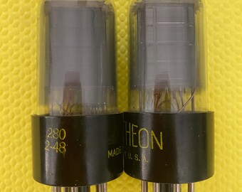 Matched Pair Raytheon 6V6 6V6GT Vacuum Tubes Gray Glass Nos