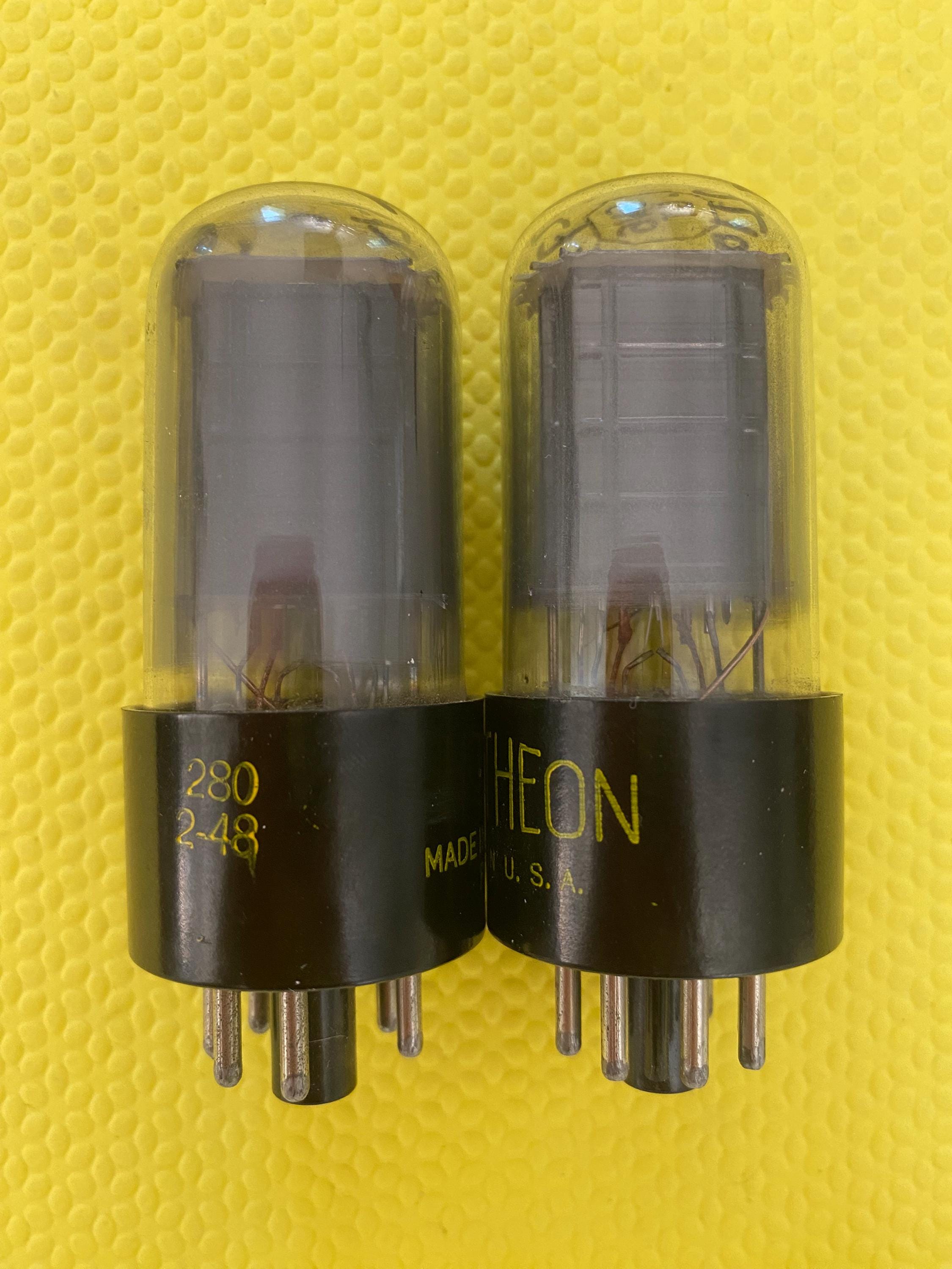 Matched Pair Raytheon 6V6 6V6GT Vacuum Tubes Gray Glass Nos