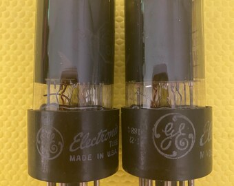 Matched Pair General Electric GE 6L6GC 6L6 Vacuum Tubes Valves