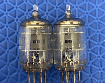 Matched Pair Philips ECG 6189 6189W JAN-6189W 12AU7 Vacuum Tubes