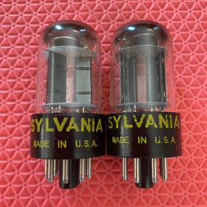 Matched Pair Sylvania 6SN7 6SN7GTB Vacuum Tubes Valves Black Chrome Dome Top