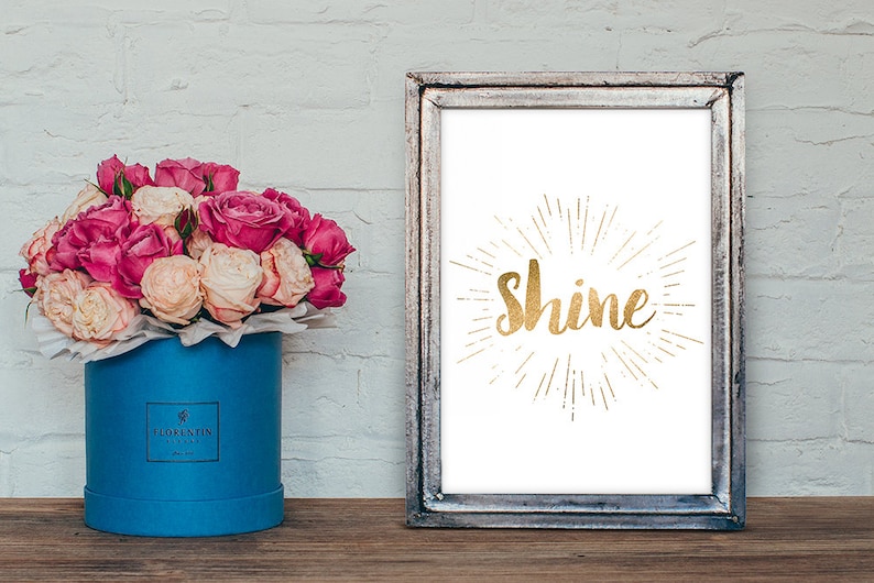 Shine Wall Art, A2, A3, A4, 8x10, Instant Download, Shine Printable, DIY, Digital Download, Decor, Glitter Art, Modern image 1