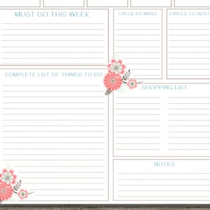 Weekly To Do List INSTANT DOWNLOAD image 2