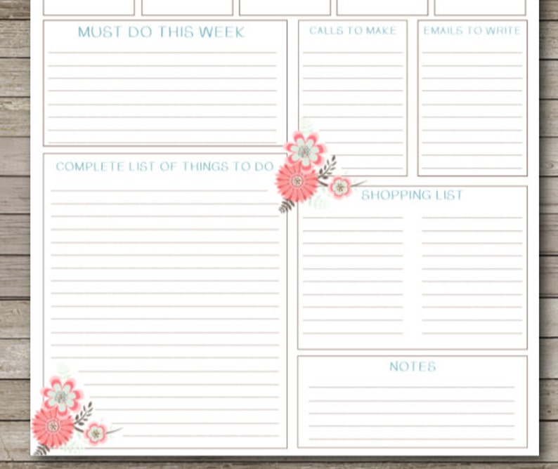 Weekly To Do List INSTANT DOWNLOAD image 2