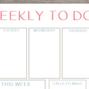 Weekly To Do List INSTANT DOWNLOAD image 3