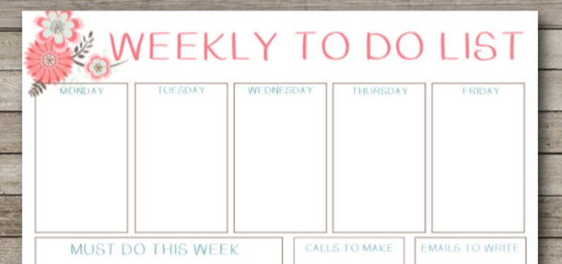 Weekly To Do List INSTANT DOWNLOAD image 3