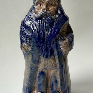 Vintage 1991 BBP Beaumont Brothers aardewerk aardewerk 8" blauw KERSTMAN beeldje - CT