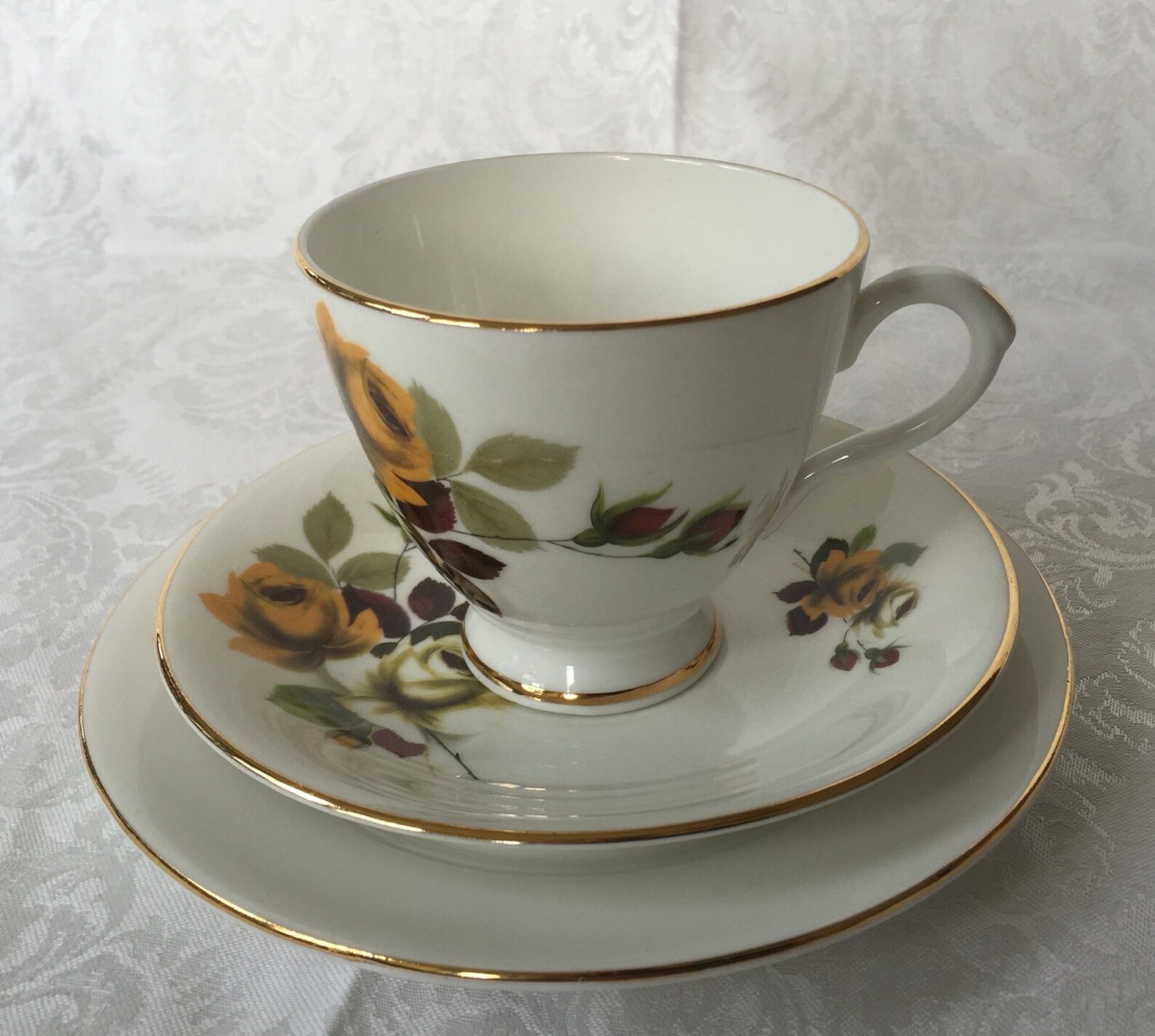 Vintage Bone China Clare Tea Trio 2920 of a Cup, a Saucer and a Side